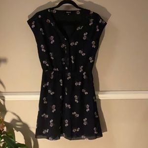 🌸 Madewell Navy Floral Dress . Size 0